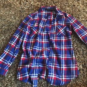 Blue, white, red flannel